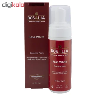 فوم پاک‌کننده و روشن‌کننده پوست رزالیا مدل Rosa White حجم 150 میلی‌لیتر 102255235