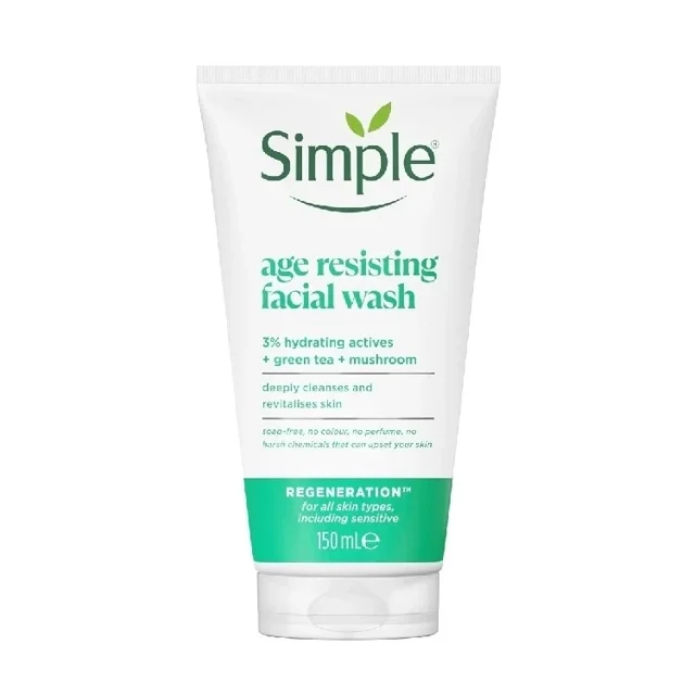 شوینده صورت ضد پیری آبرسان سیمپل Simple حجم 150 میلی لیتر